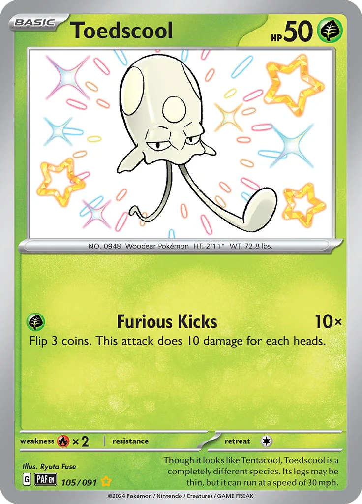 Toedscool - 105/091 - (SV: Paldean Fates) (Shiny Rare) Holofoil