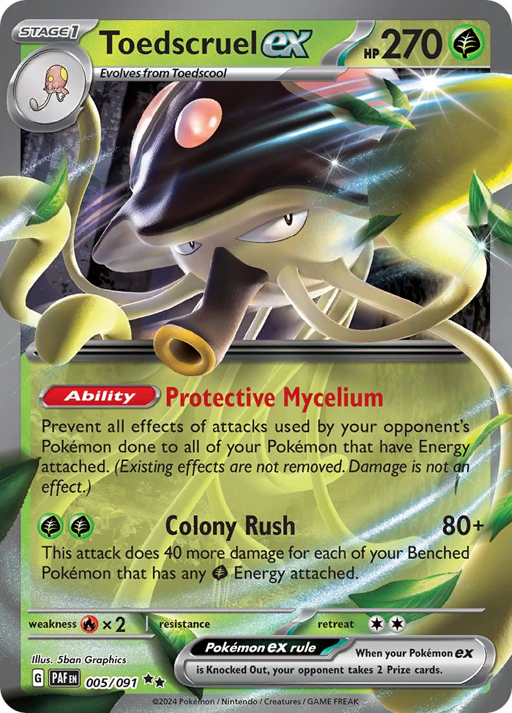 Toedscruel ex - 005/091 - (SV: Paldean Fates) (Double Rare) Holofoil