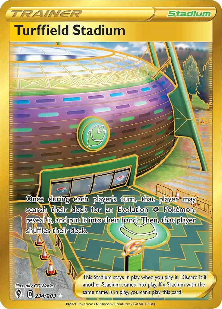 Turffield Stadium (Secret) 234/203 - (SWSH07: Evolving Skies) (Secret Rare) Holofoil