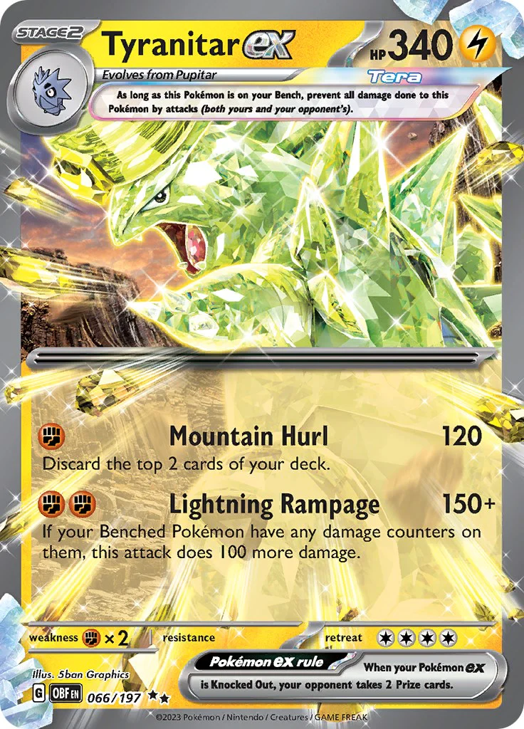 Tyranitar ex 066/197 - (SV03: Obsidian Flames) (Double Rare) Holofoil