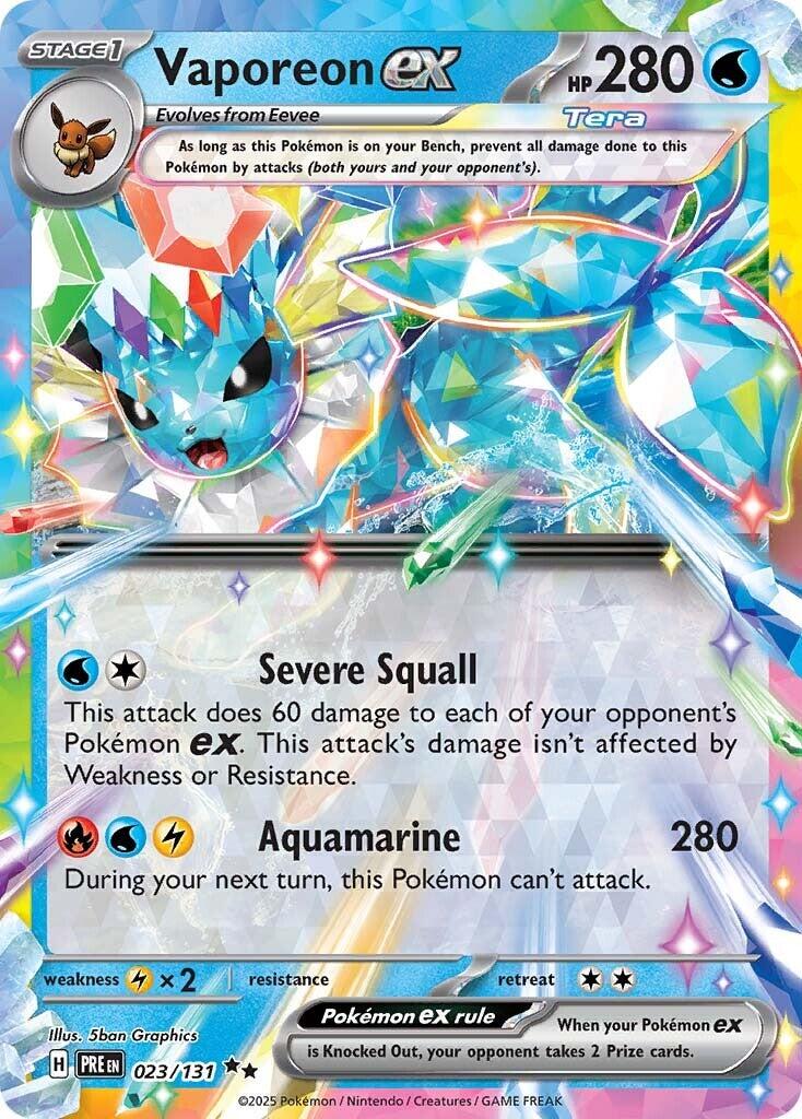 Vaporeon ex - 023/131 - (SV: Prismatic Evolutions) (Double Rare)