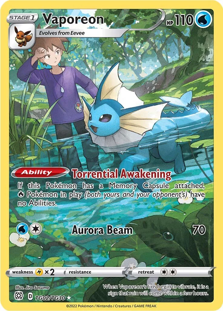 Vaporeon TG02/TG30 - (SWSH09: Brilliant Stars Trainer Gallery) (Ultra Rare) Holofoil