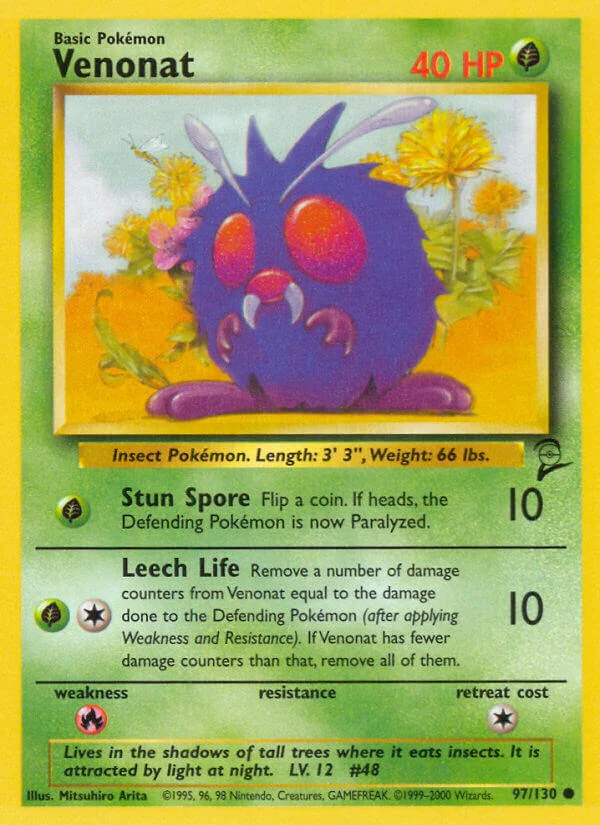 Venonat 097/130 - (Base Set 2) (Common) Normal