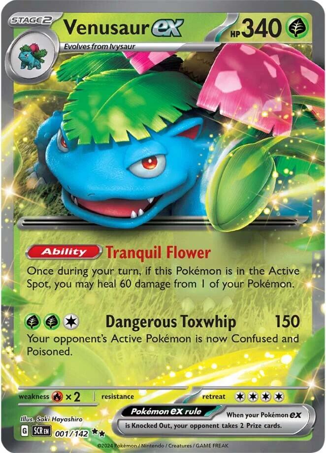 Venusaur ex 001/142 - (SV07: Stellar Crown) (Double Rare) Holofoil