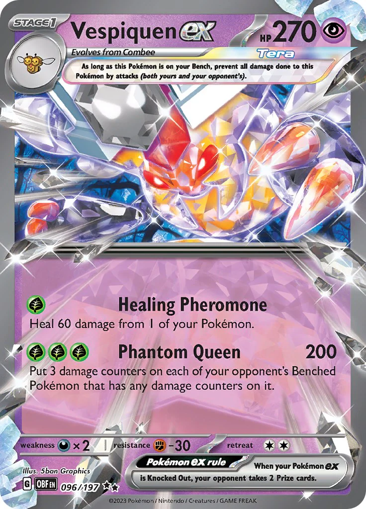 Vespiquen ex 096/197 - (SV03: Obsidian Flames) (Double Rare) Holofoil