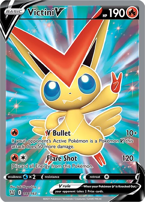 Victini V (Full Art) 144/163 - (SWSH05: Battle Styles) (Ultra Rare) Holofoil