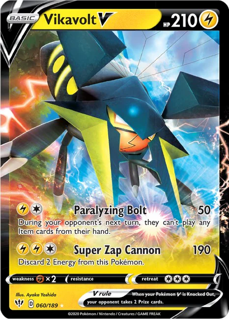 Vikavolt V 060/189 - (SWSH03: Darkness Ablaze) (Ultra Rare) Holofoil