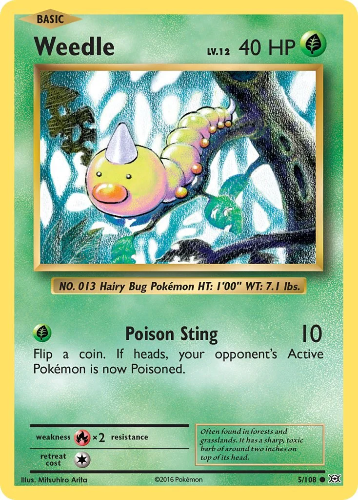 Weedle 5/108 - (XY - Evolutions) (Common) (Reverse Holofoil)