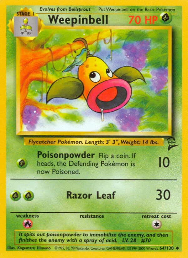 Weepinbell 064/130 - (Base Set 2) (Uncommon) Normal