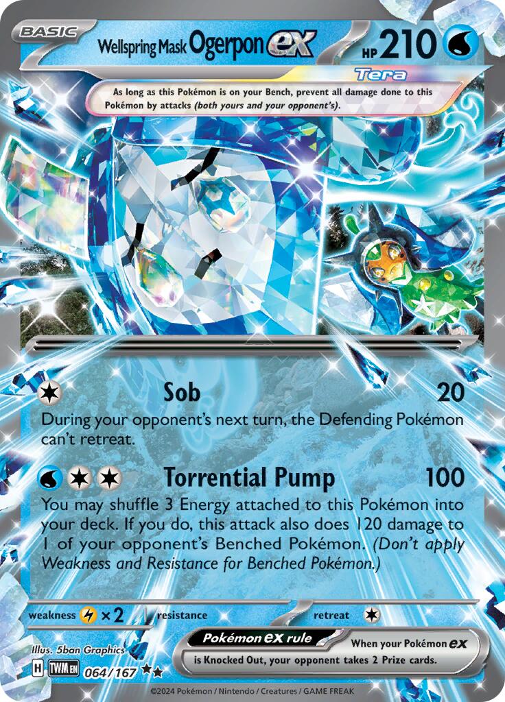 Wellspring Mask Ogerpon ex - 064/167 - (SV06: Twilight Masquerade) (Double Rare) Holofoil