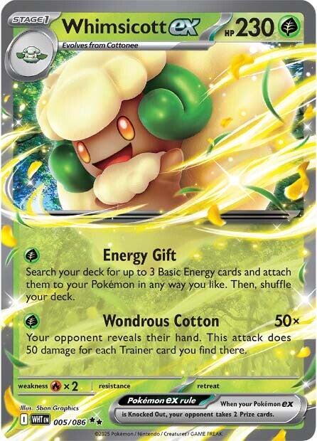 Whimsicott ex 005/086 - (SV: White Flare) (Double Rare) Holofoil