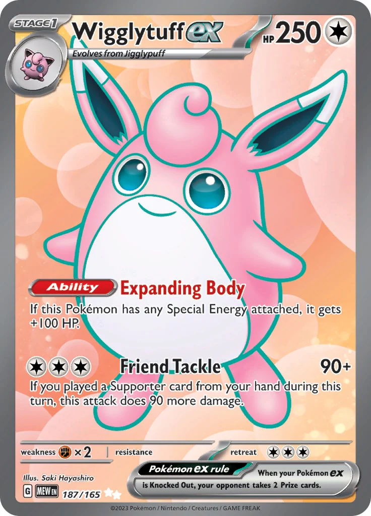 Wigglytuff ex - 187/165 - (SV: Scarlet & Violet 151) (Ultra Rare)