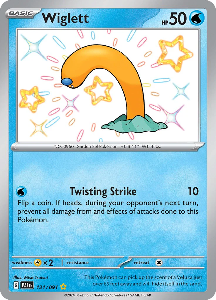 Wiglett - 121/091 - (SV: Paldean Fates) (Shiny Rare) Holofoil