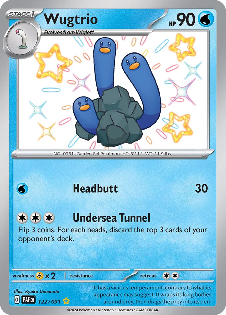 Wugtrio - 122/091 - (SV: Paldean Fates) (Shiny Rare) Holofoil