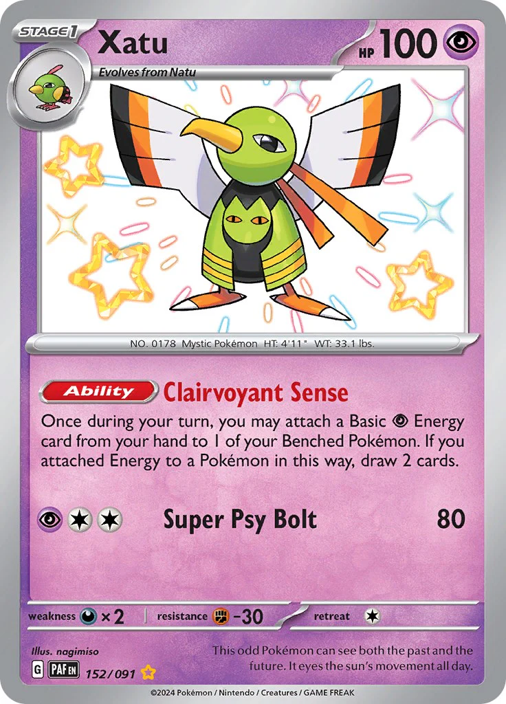 Xatu - 152/091 - (SV: Paldean Fates) (Shiny Rare) Holofoil