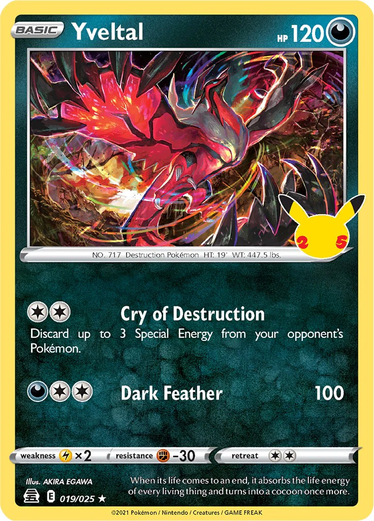 Yveltal 019/025 - (Celebrations) (Holo Rare) Holofoil