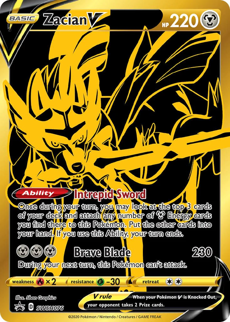 Zacian V - SWSH076 - (SWSH: Sword & Shield Promo Cards) (Promo) Holofoil