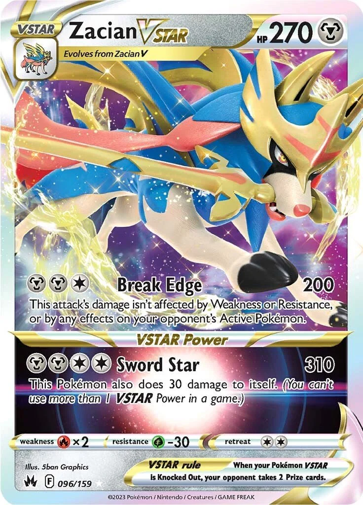 Zacian VSTAR 096/159 - (SWSH: Crown Zenith) (Ultra Rare) Holofoil