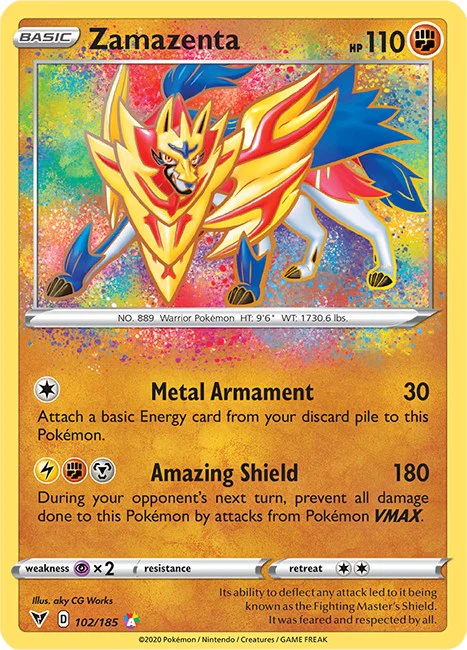 Zamazenta 102/185 - (SWSH04: Vivid Voltage) (Amazing Rare) Holofoil