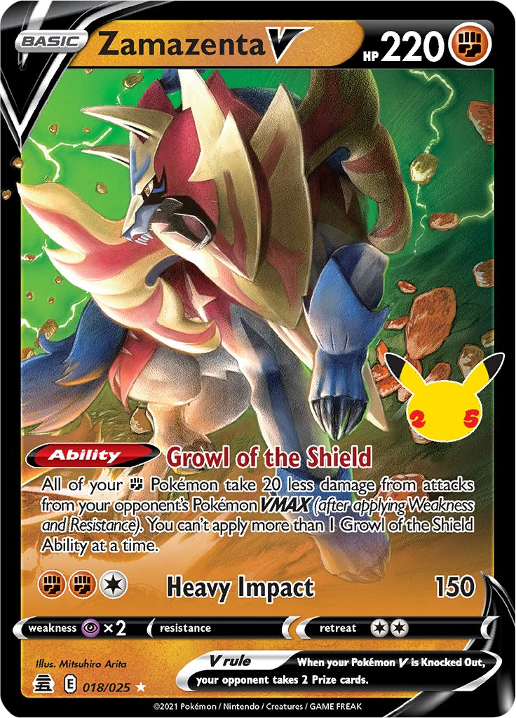 Zamazenta V 018/025 - (Celebrations) (Ultra Rare) Holofoil