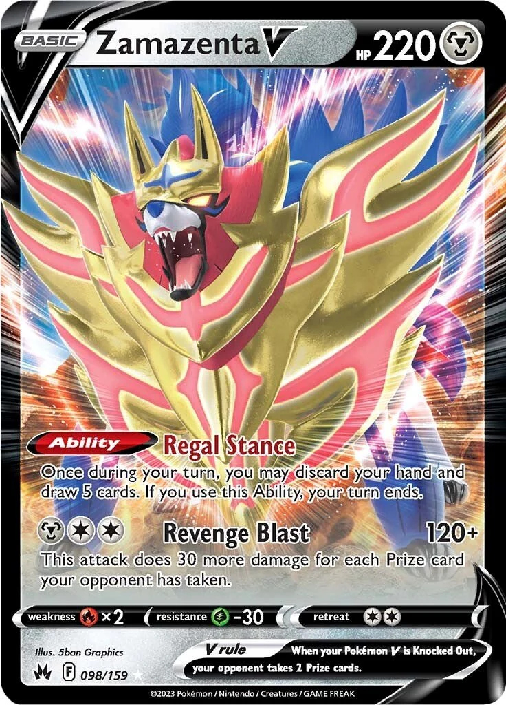 Zamazenta V 098/159 - (SWSH: Crown Zenith) (Ultra Rare) Holofoil