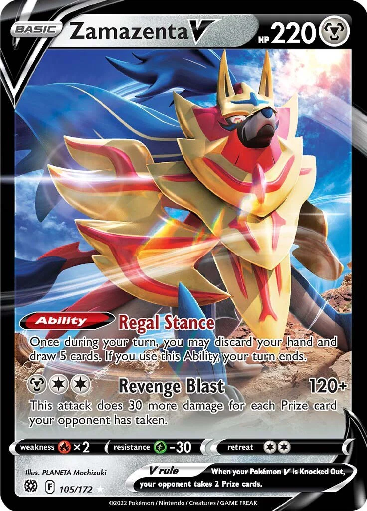 Zamazenta V 105/172 - (SWSH09: Brilliant Stars) (Ultra Rare) Holofoil