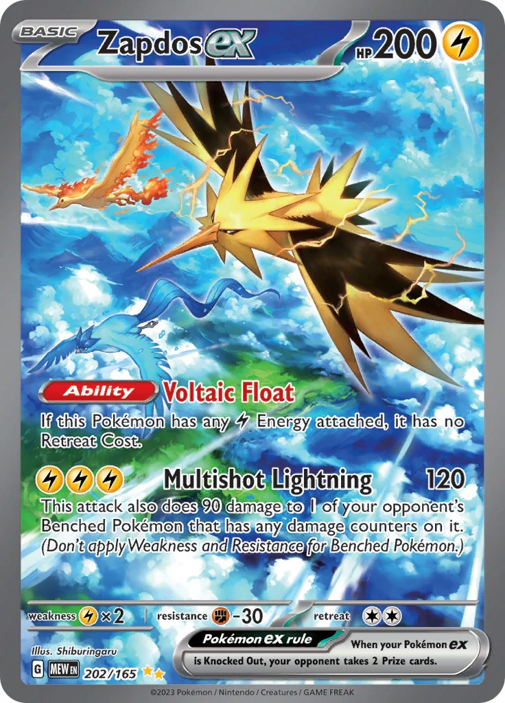 Zapdos ex - 202/165 - (SV: Scarlet & Violet 151) (Special Illustration Rare) Holofoil