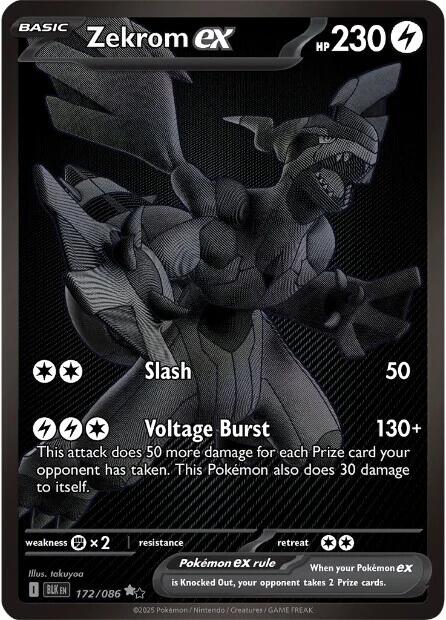 Zekrom ex - 172/086 - (SV: Black Bolt) (Black White Rare) Holofoil