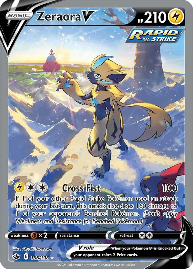 Zeraora V (Alternate Full Art) 166/198 - (SWSH06: Chilling Reign) (Ultra Rare) Holofoil